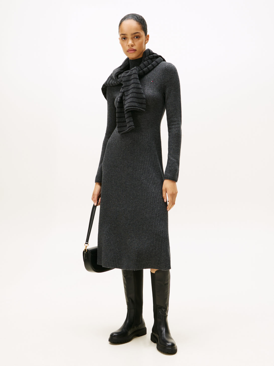 SOFT WOOL LS MOCK-NK SWT DRESS