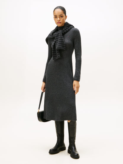 SOFT WOOL LS MOCK-NK SWT DRESS