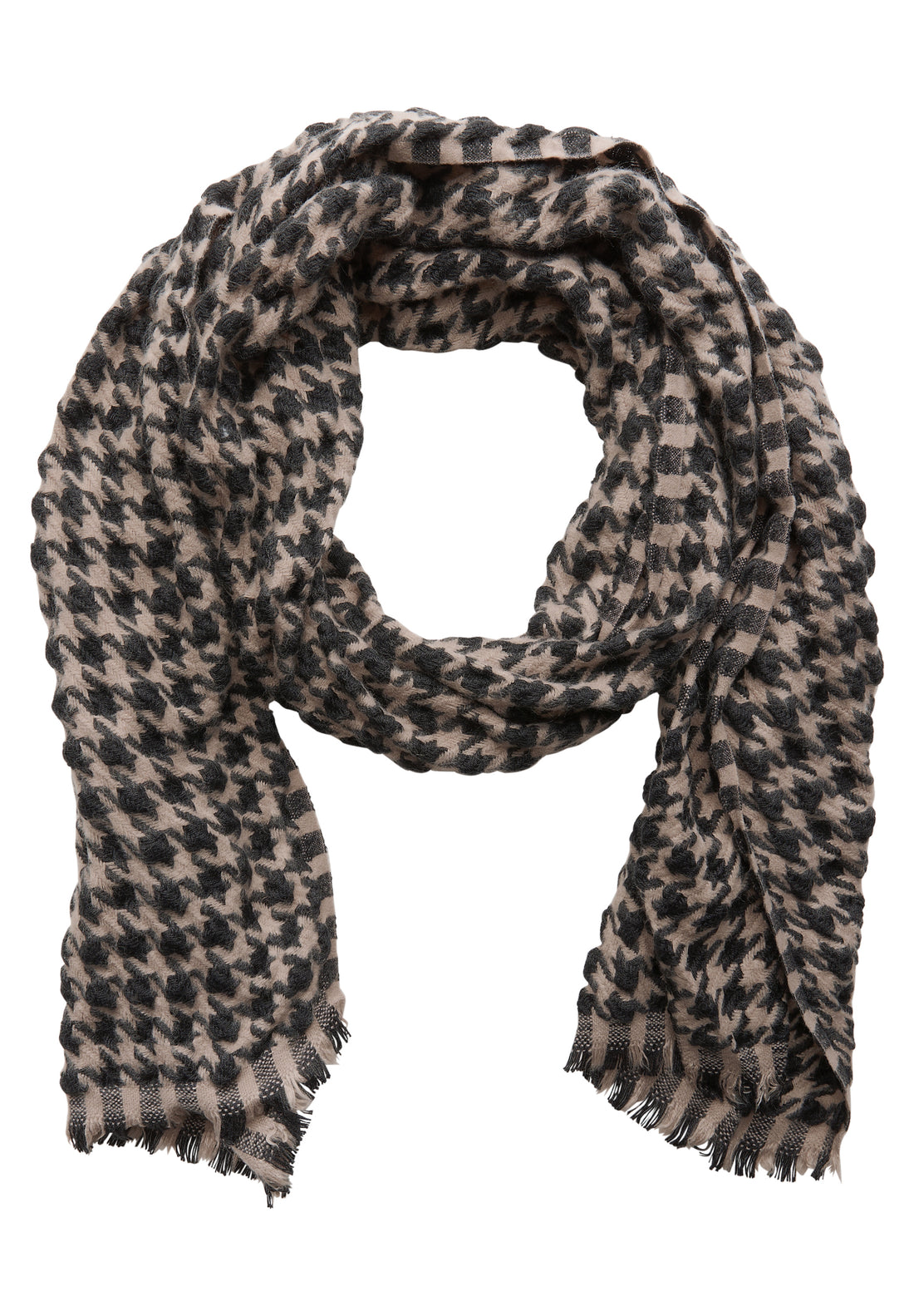 Street One Damen Schal Fransen Two Tone Muster Weich