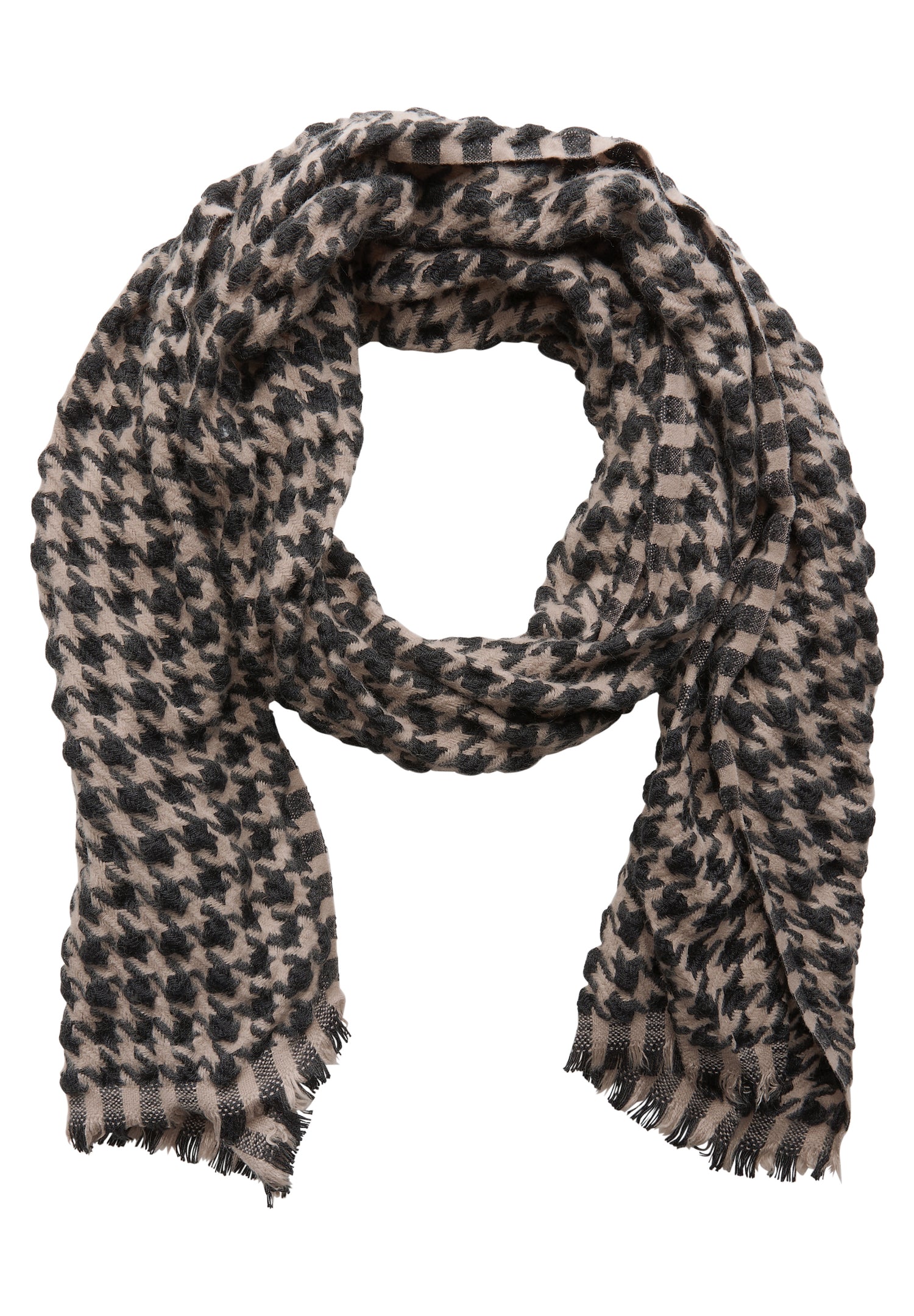 Street One Damen Schal Fransen Two Tone Muster Weich