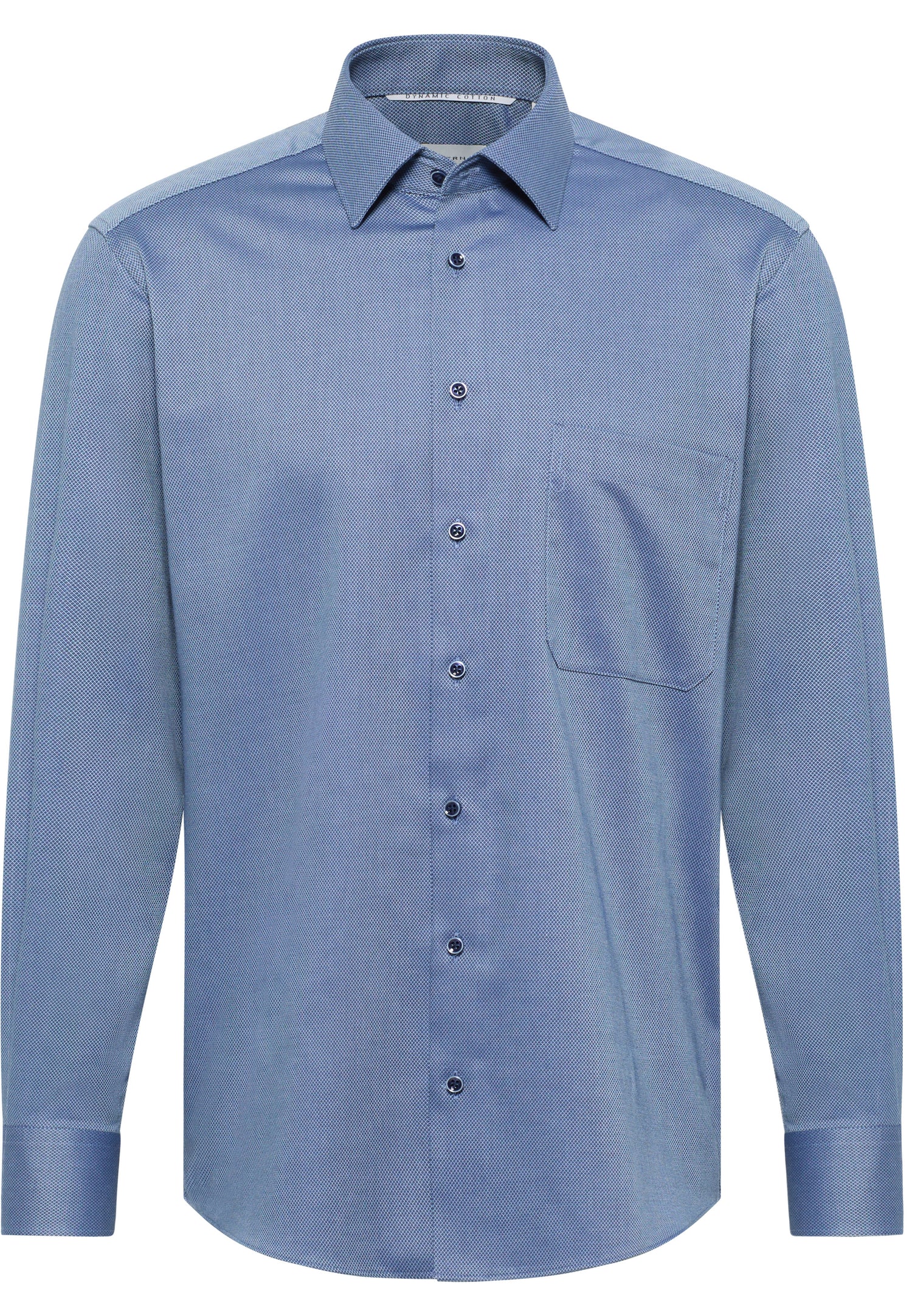 Dynamic Cotton Herren Langarmhemd Kent-Kragen bügelfrei