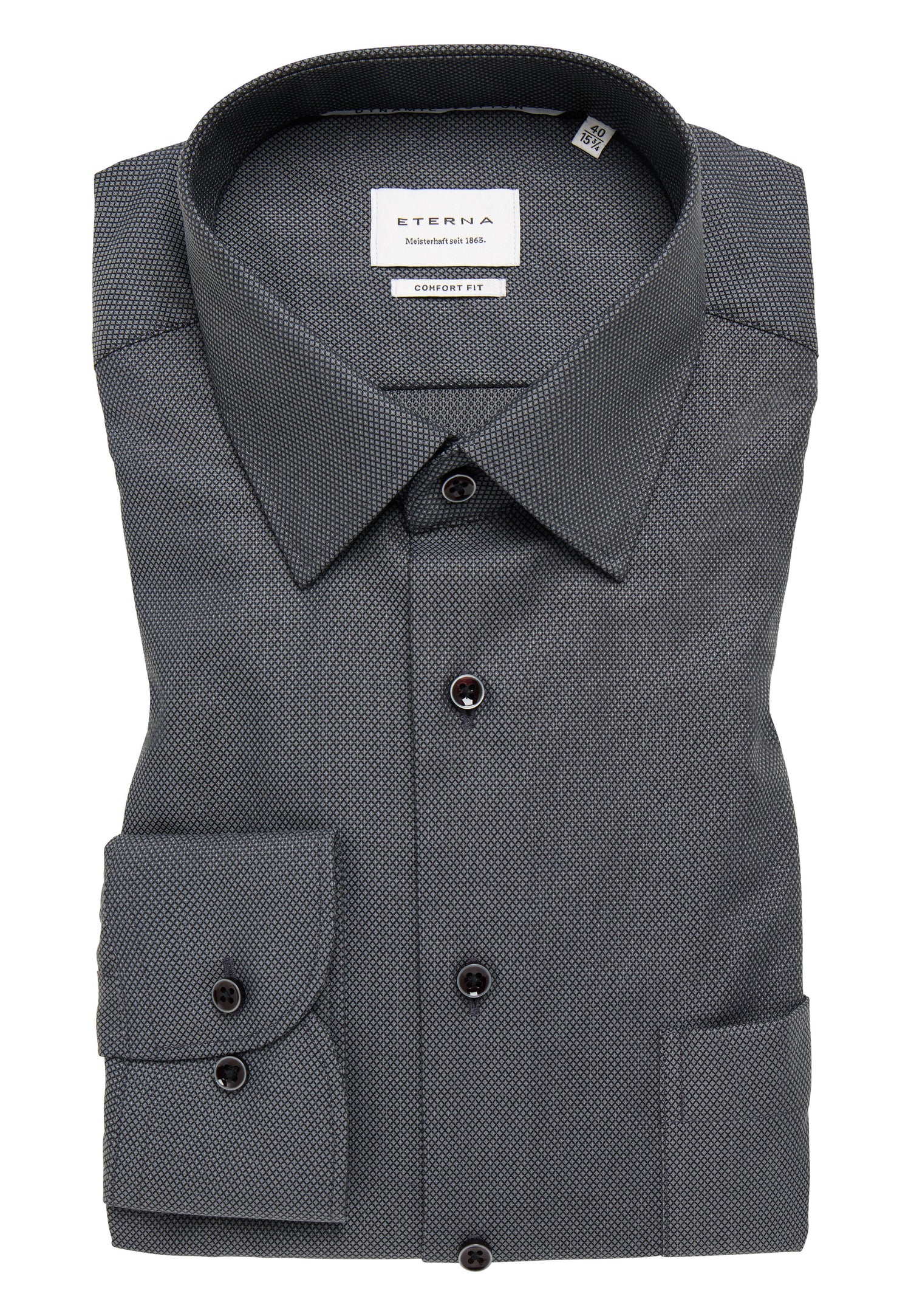 Dynamic Cotton Herren Langarmhemd Kent-Kragen bügelfrei