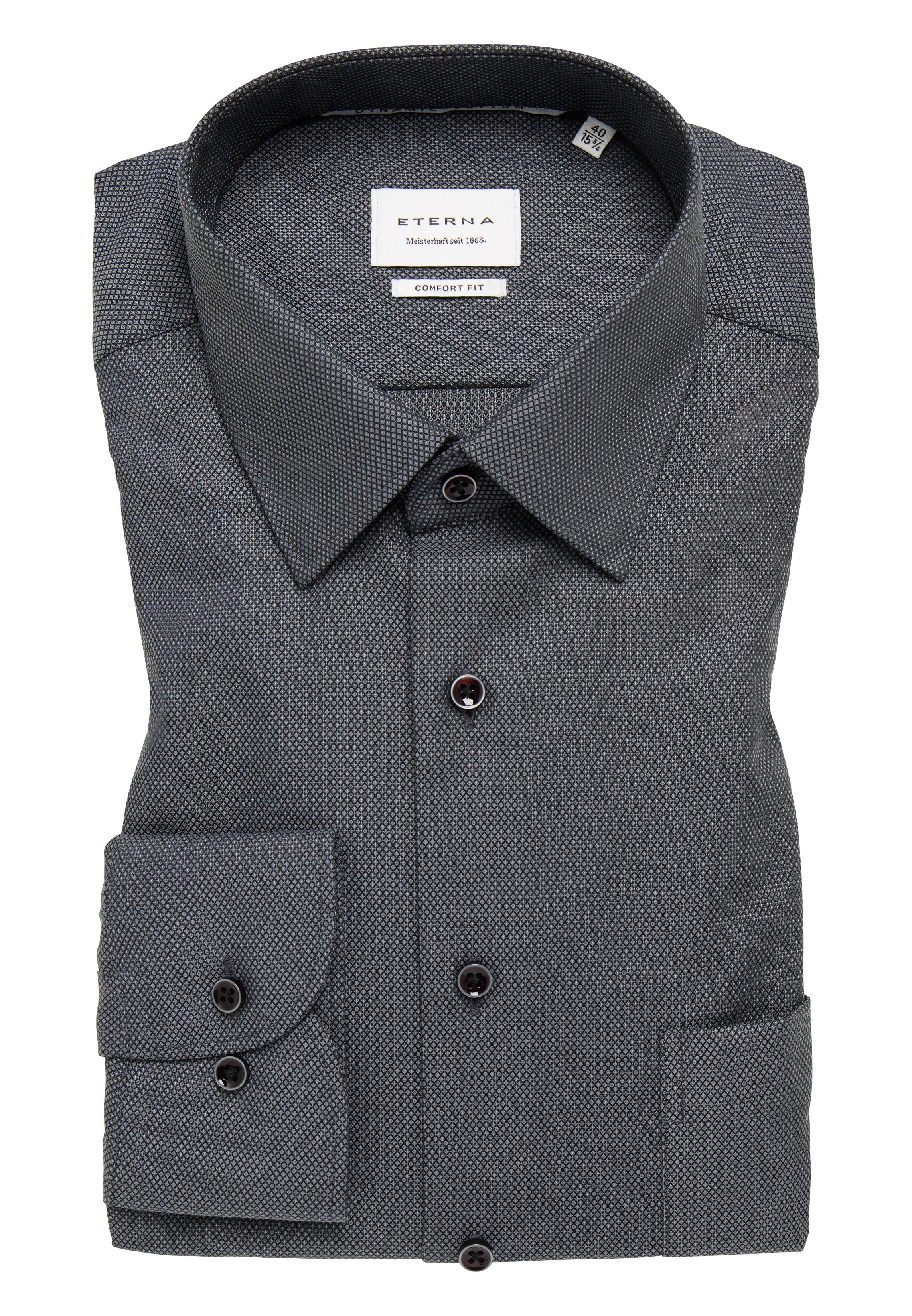 Dynamic Cotton Herren Langarmhemd Kent-Kragen bügelfrei