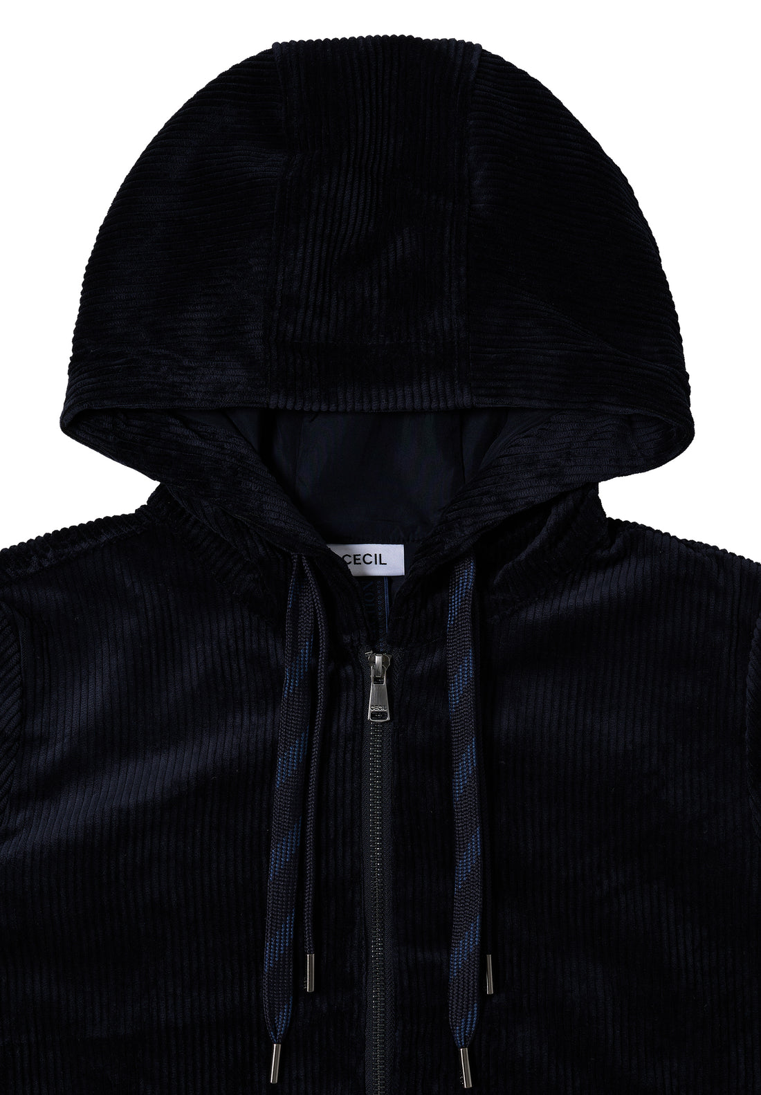Cordjacke mit Kapuze