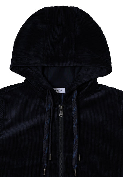Cordjacke mit Kapuze