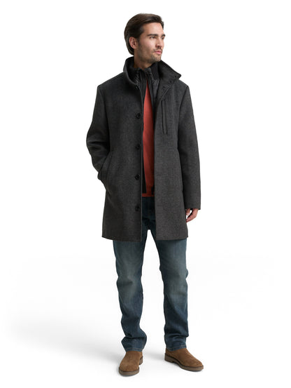 2-in-1 Wollmantel mit abnehmbarer Innenjacke