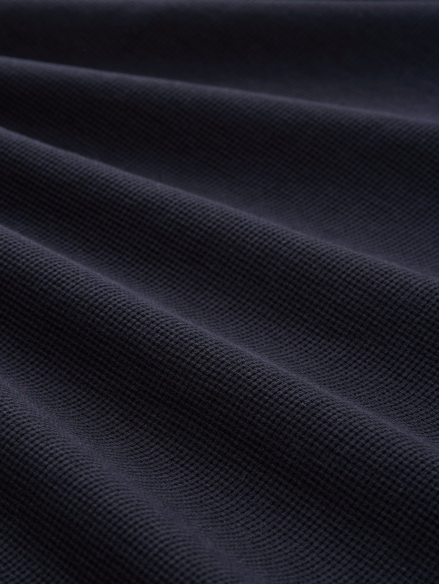 Langarm Poloshirt mit Waffelstruktur