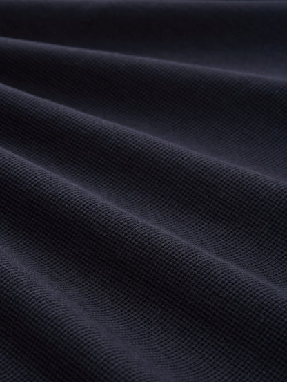 Langarm Poloshirt mit Waffelstruktur