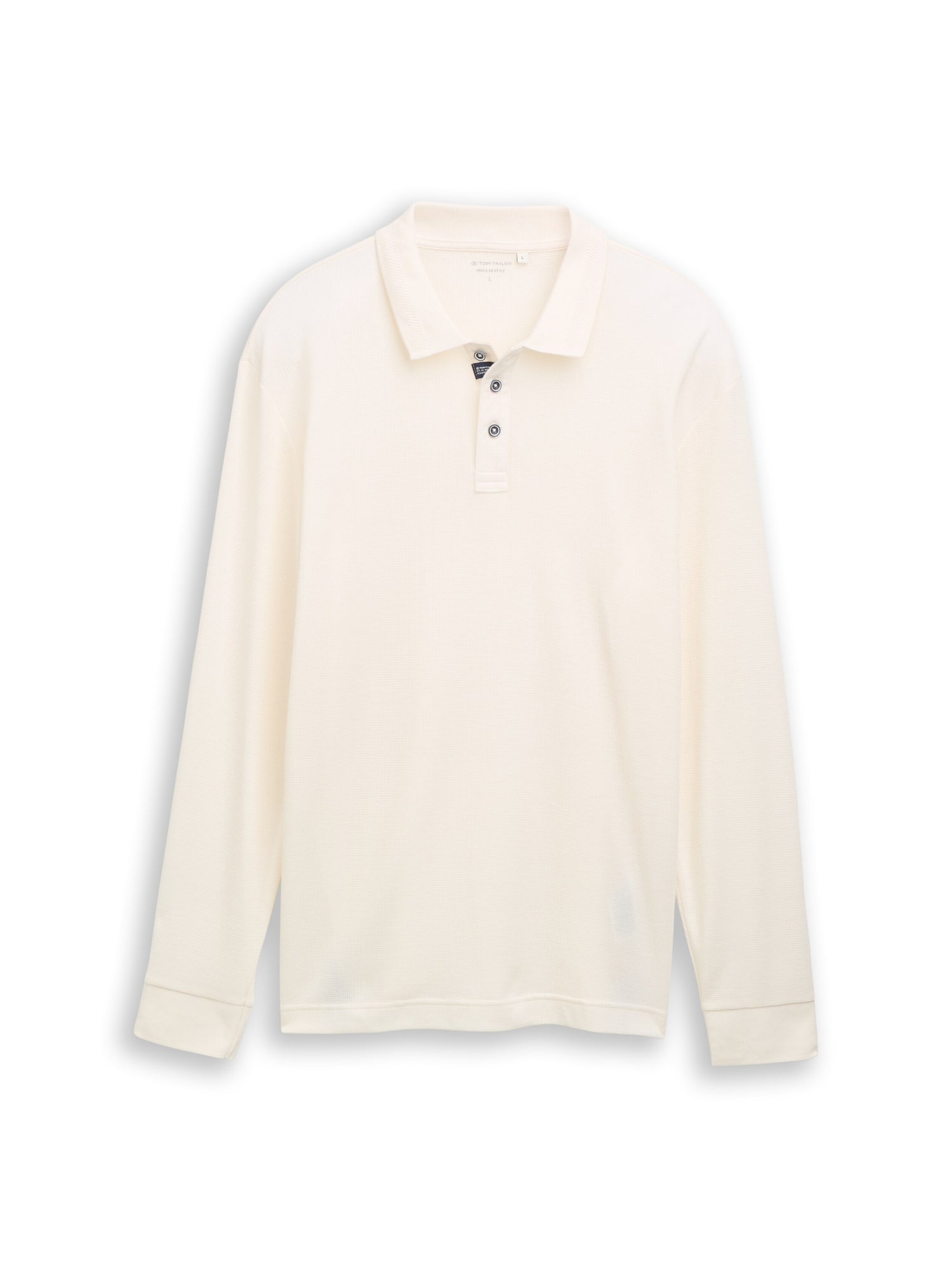 Langarm Poloshirt mit Waffelstruktur