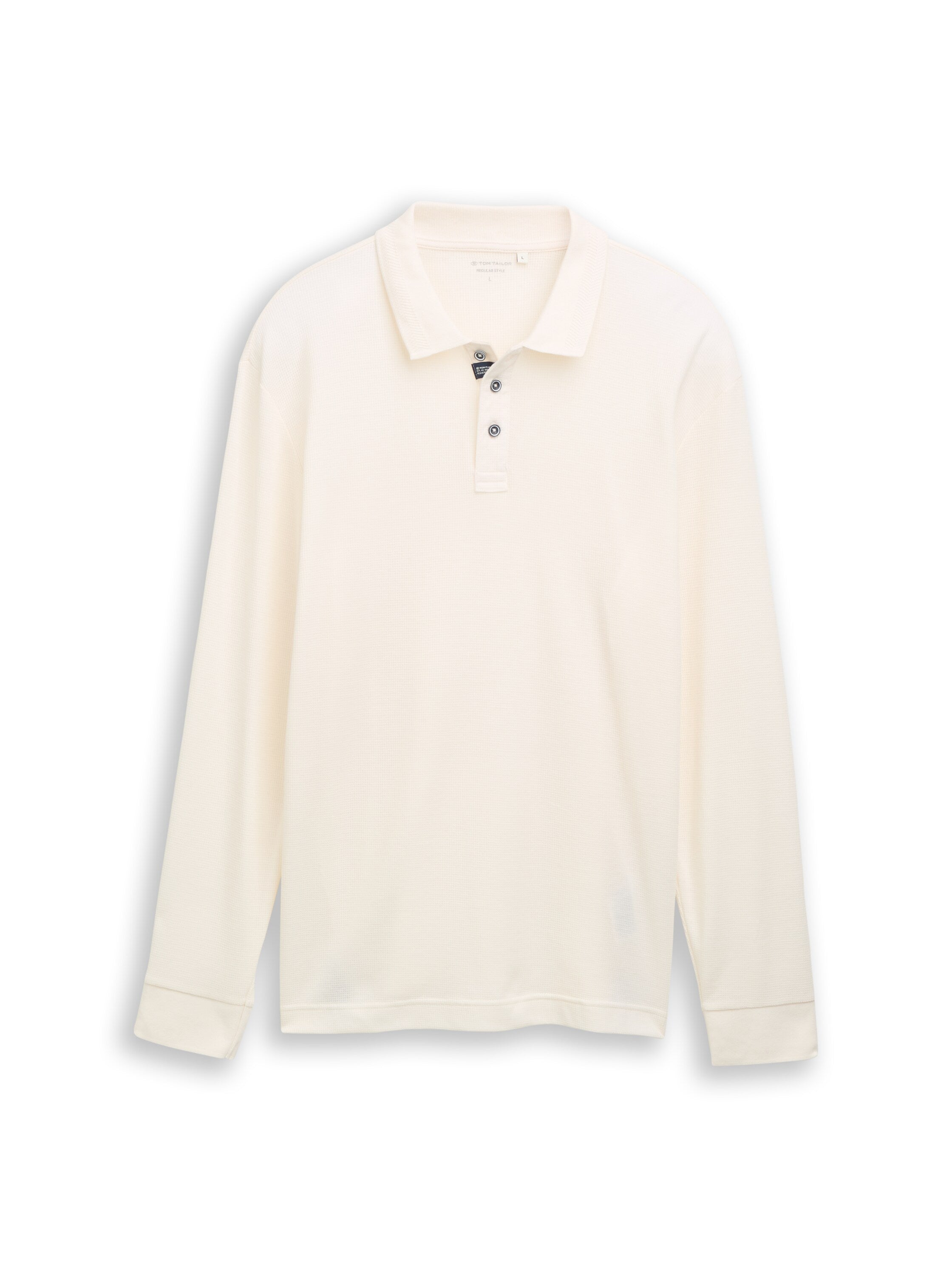 Langarm Poloshirt mit Waffelstruktur