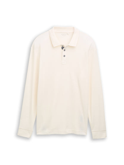 Langarm Poloshirt mit Waffelstruktur