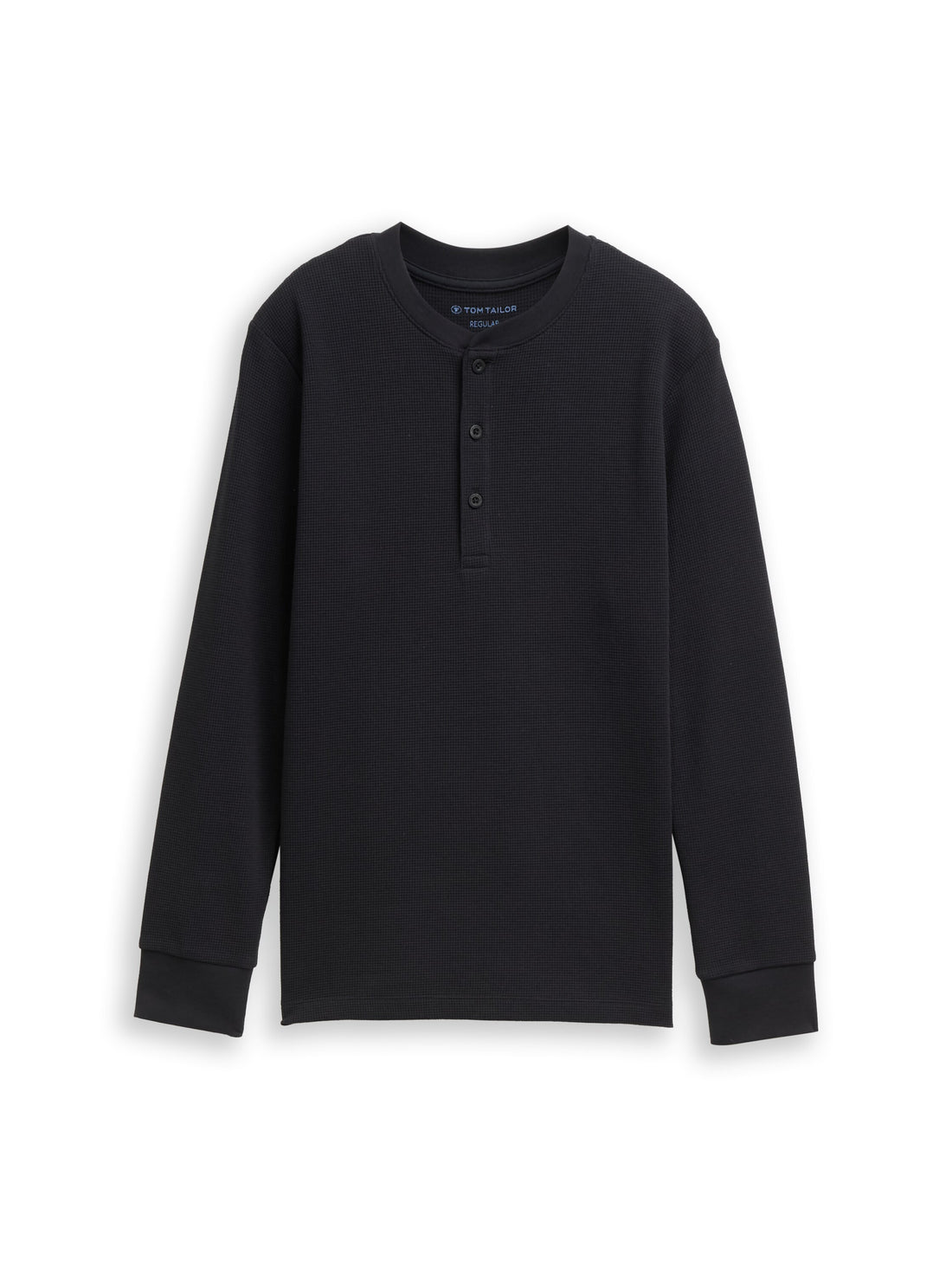 Langarmshirt mit Henley-Kragen