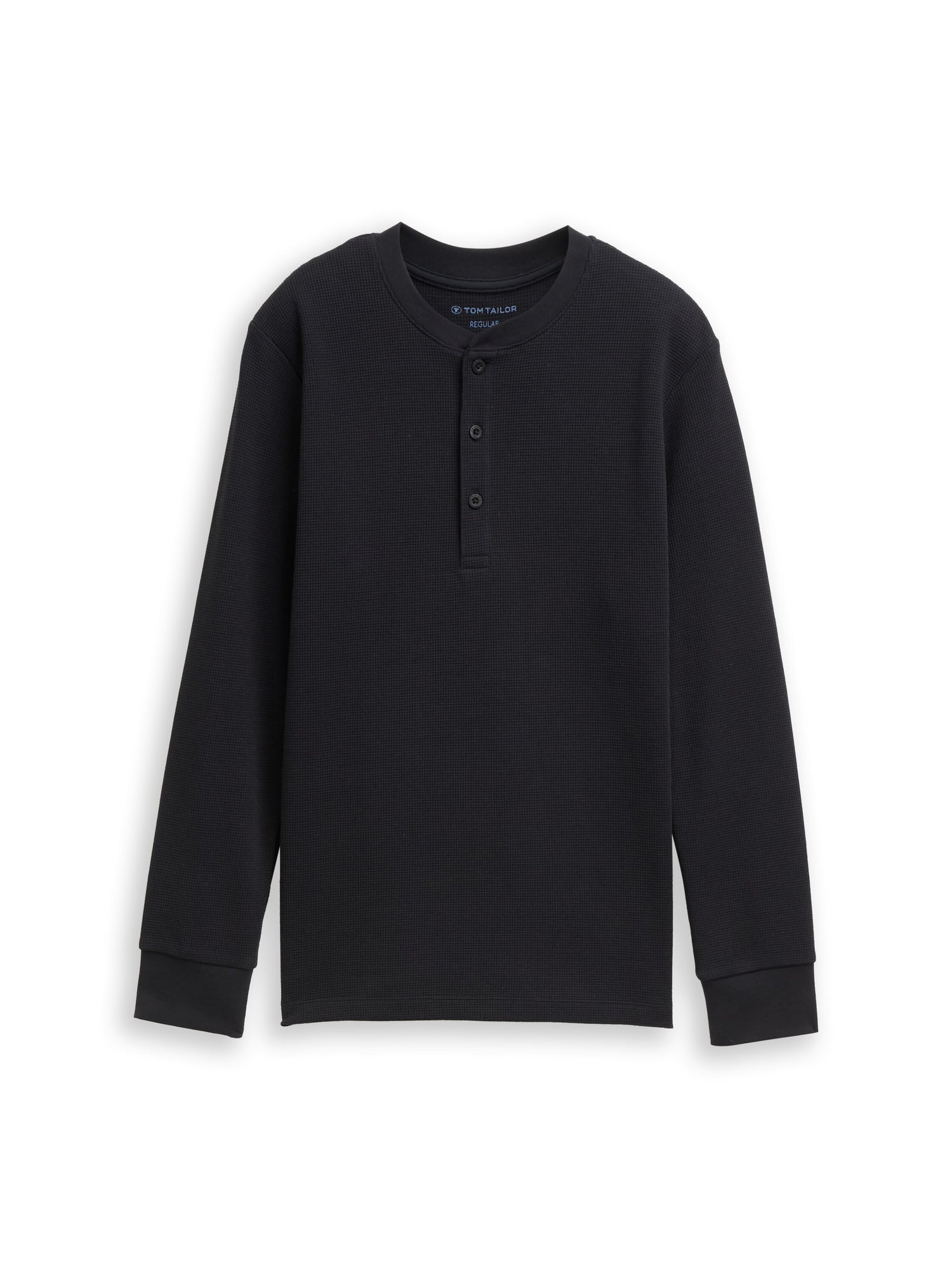 Langarmshirt mit Henley-Kragen