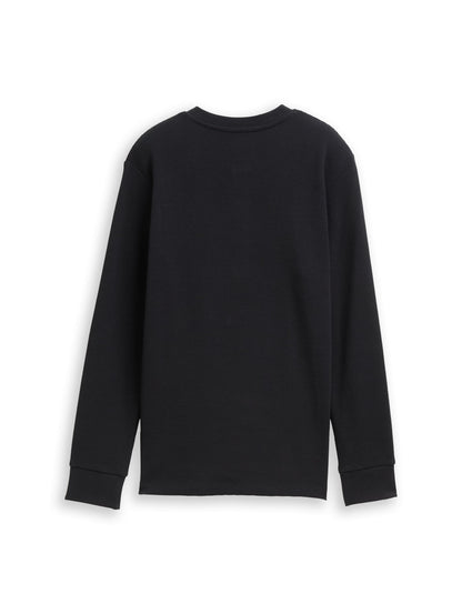 Langarmshirt mit Henley-Kragen