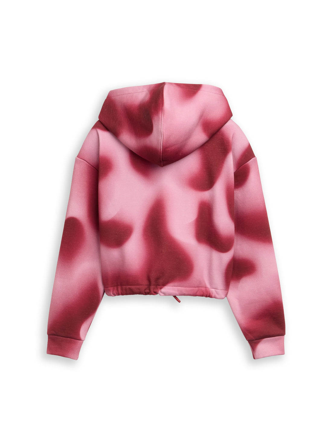 Cropped Hoodie Sweatshirt mit Batikmuster