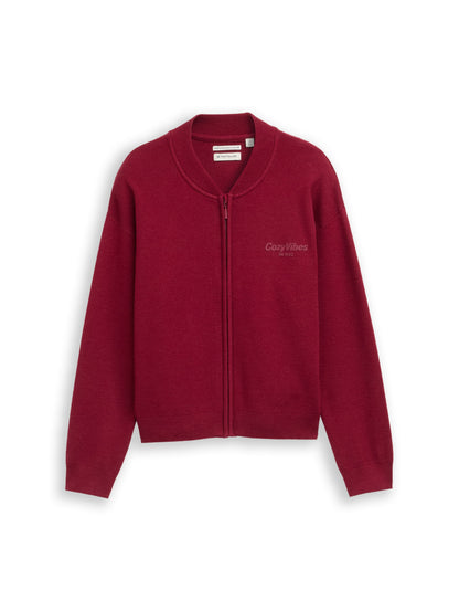 Bomber Cardigan mit Reißverschluss