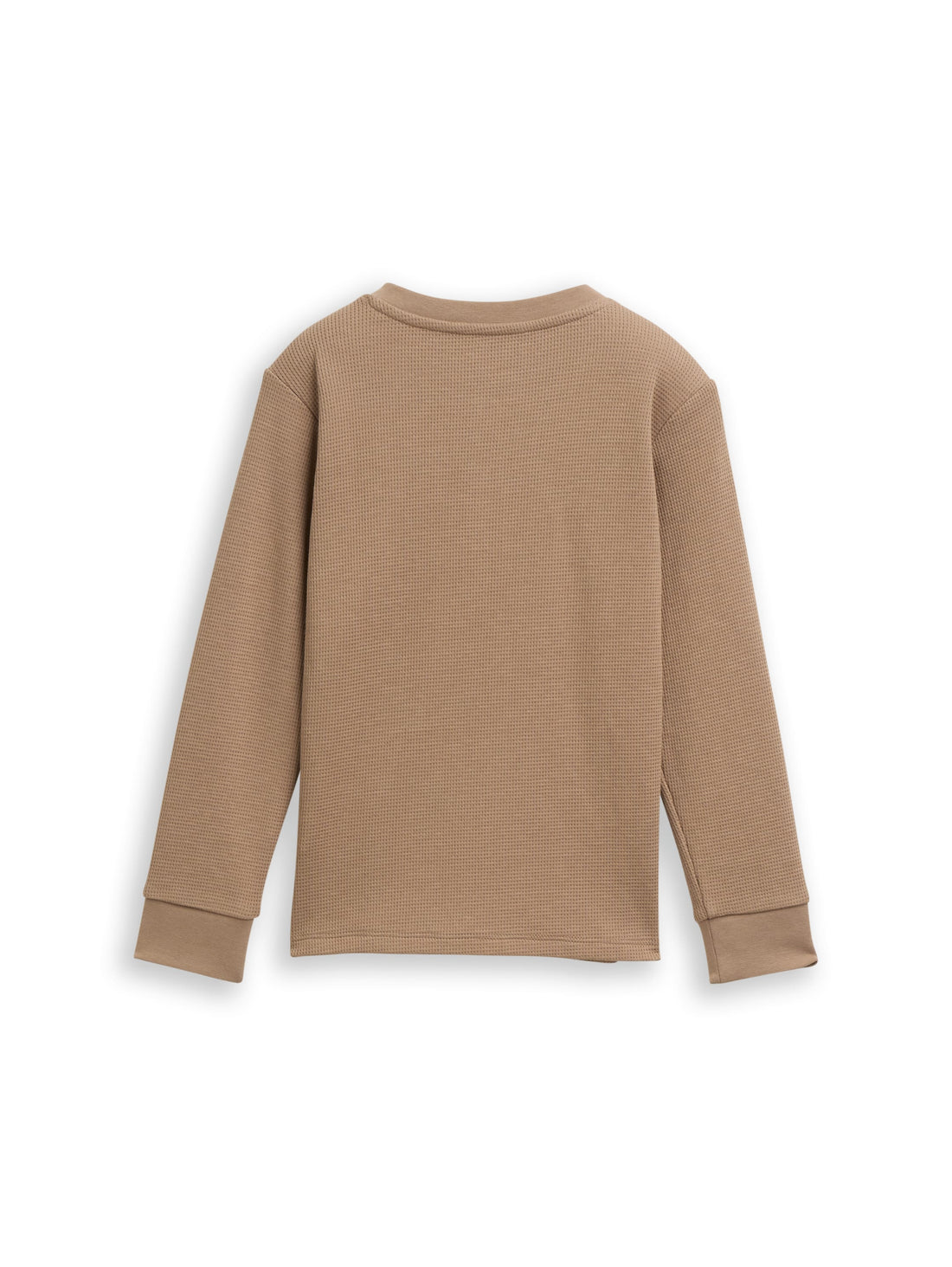 Henley Langarmshirt mit Waffelstruktur