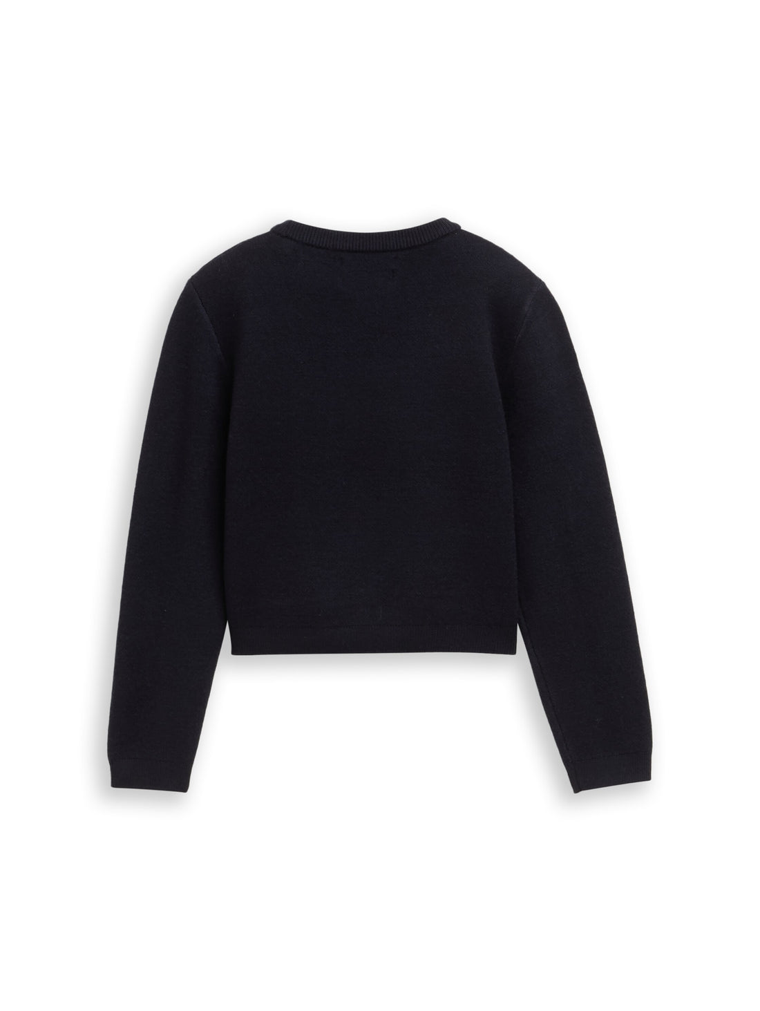 Cropped Strickpullover mit Stickerei