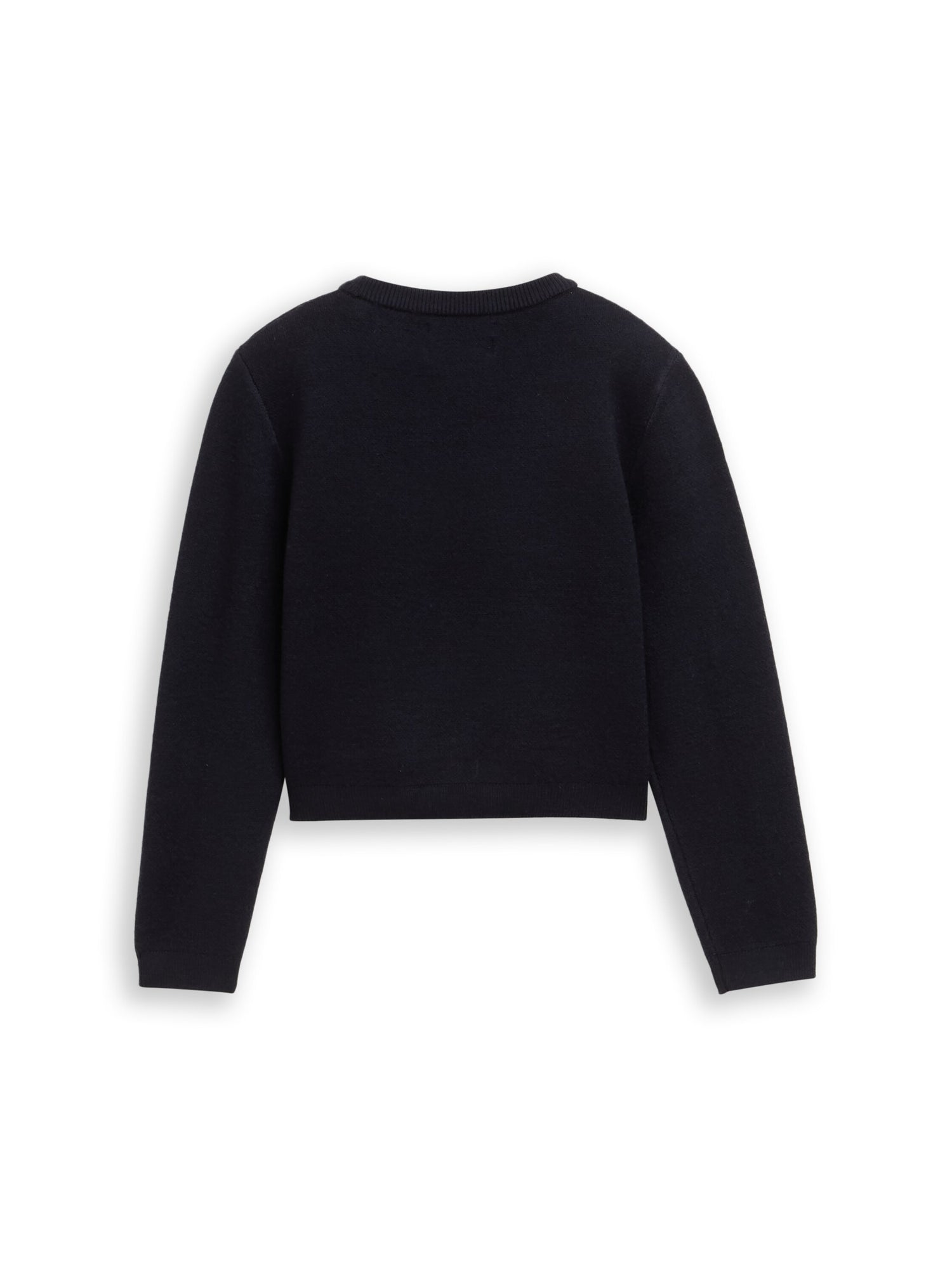 Cropped Strickpullover mit Stickerei