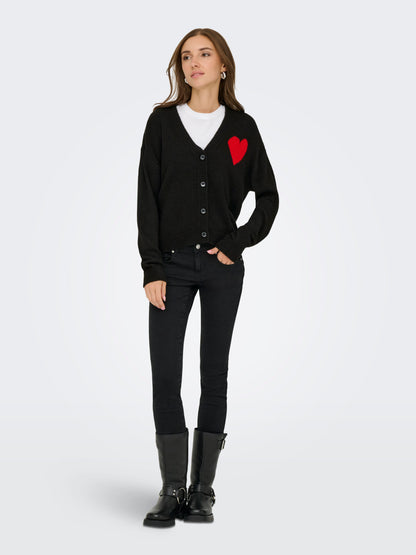 JDYVITTORIA L/S HEART CARDIGAN KNT