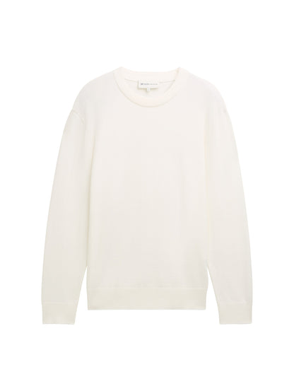 Basic Strickpullover aus Baumwolle