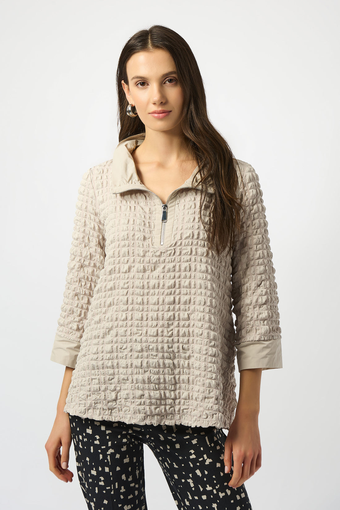 A-Linien-Oberteil aus Bubble-Jacquard