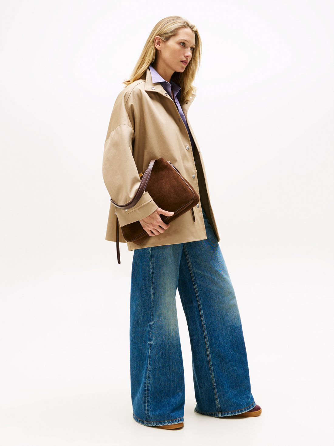 CASUAL LEATHER SHOULDER BAG SUED