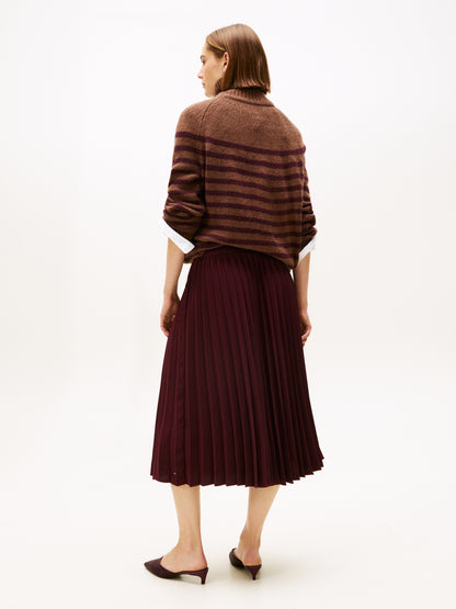 FLUID PLEATED PULL ON MIDI SKIRT