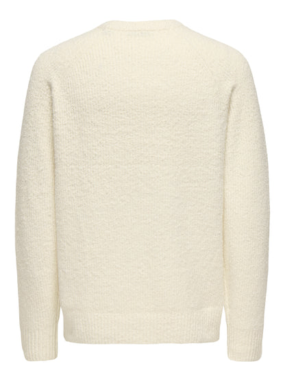 Strickpullover Damen Rundhalsausschnitt Kurzarm Locker geschnitten