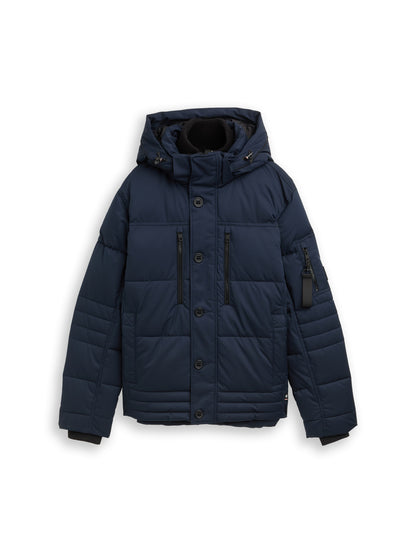Puffer-Jacke mit abnehmbarer Kapuze