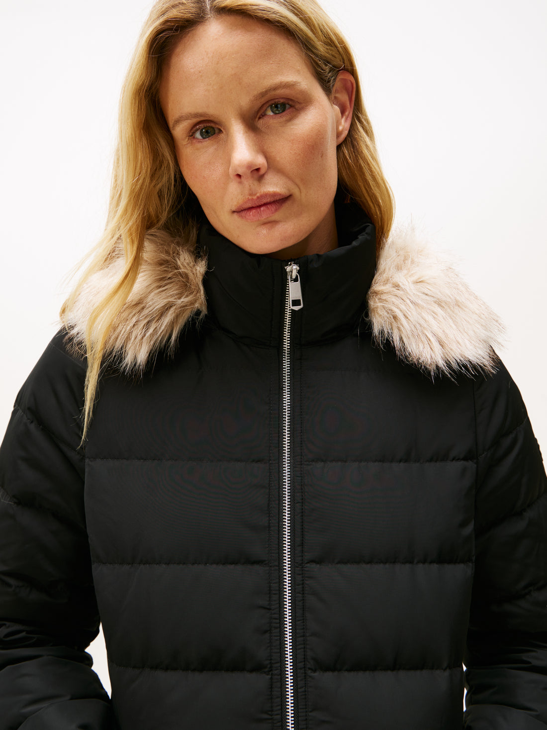 MW DOWN SLIM COAT WITH FUR