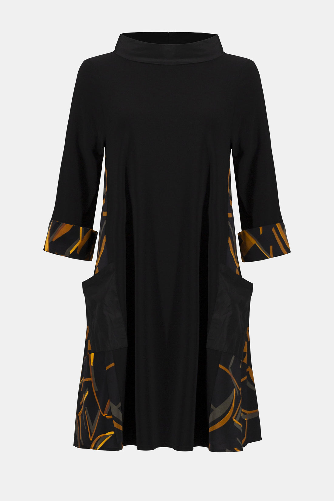 Recyceltes gewebtes Kleid aus feinem Jersey mit abstraktem Print