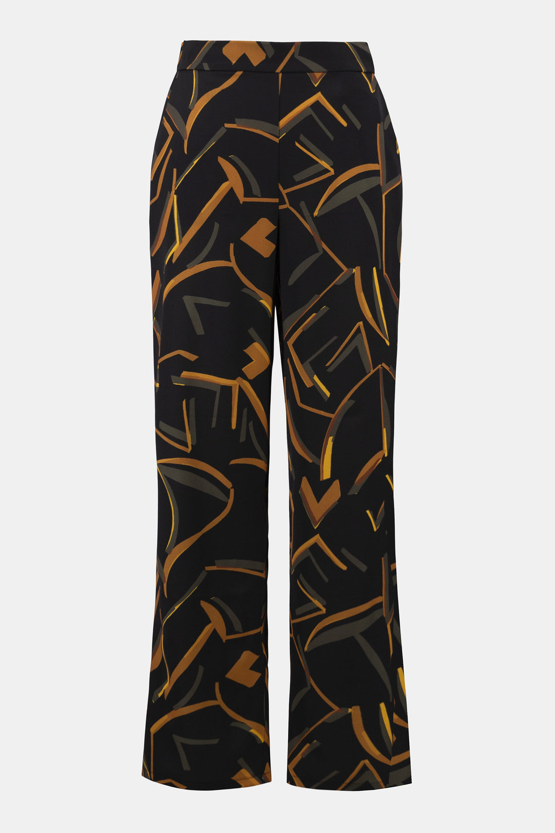 Hose mit weitem Hosenbein aus recyceltem, gewebtem Stoff mit geometrischem Druck