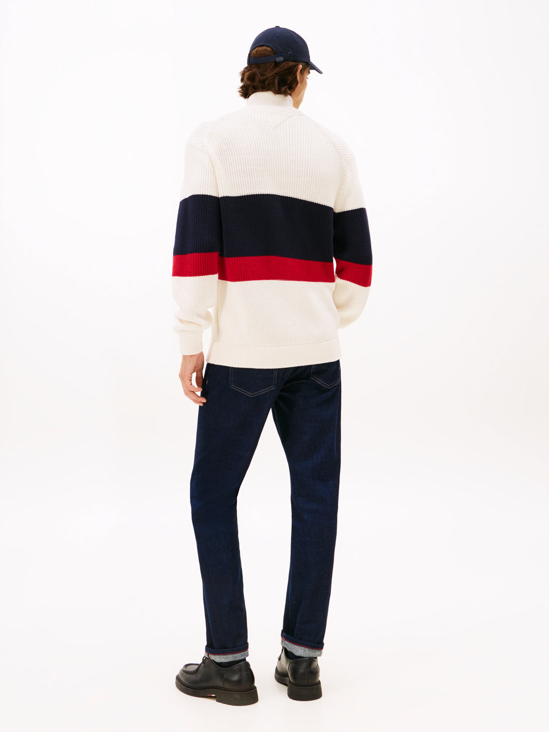 RWB RIB CHEST STRIPE ZIP THROUGH
