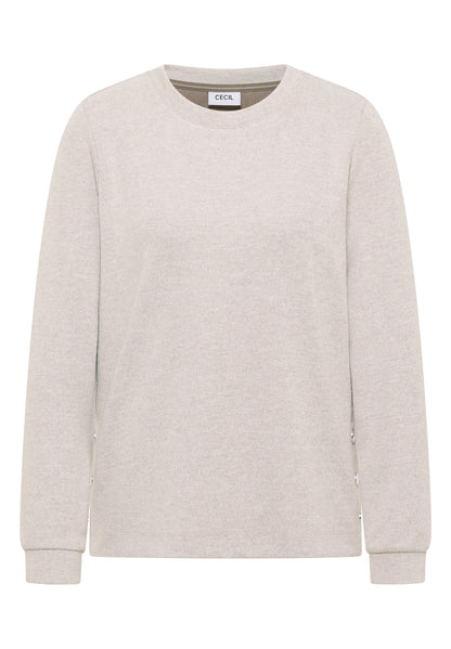 Melange Shirt mit Knöpfen