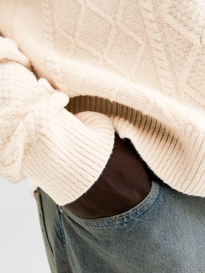 JORCAMBRIDGE KNIT CABLE CREW NECK