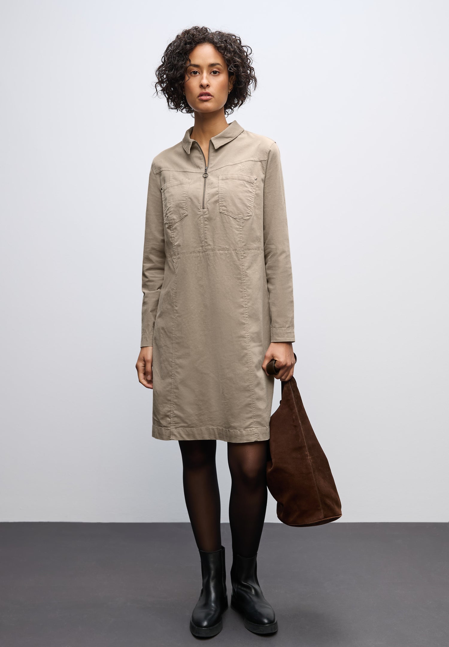Cordkleid mit Zipper