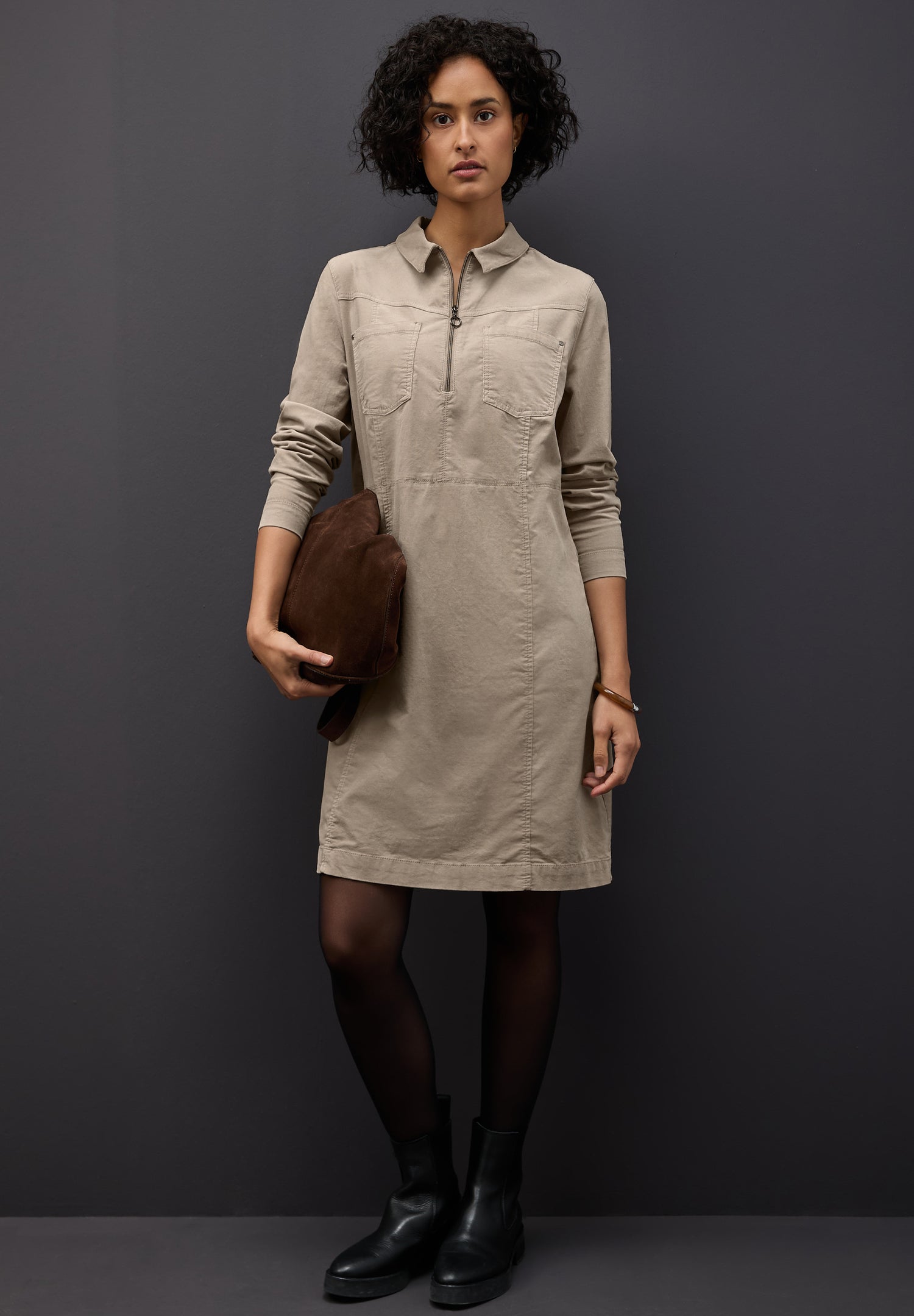 Cordkleid mit Zipper