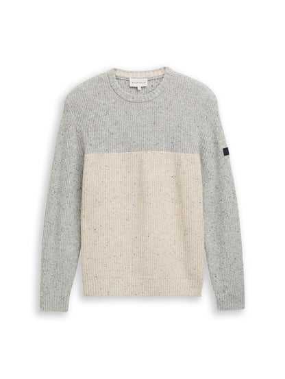 Strickpullover mit Strukturmix