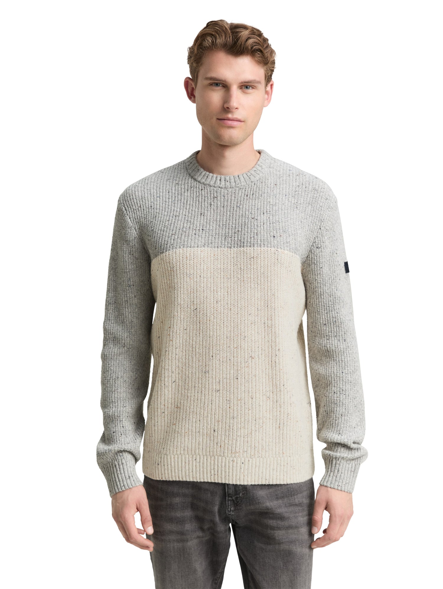 Strickpullover mit Strukturmix