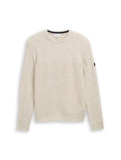 Strickpullover mit Strukturmix