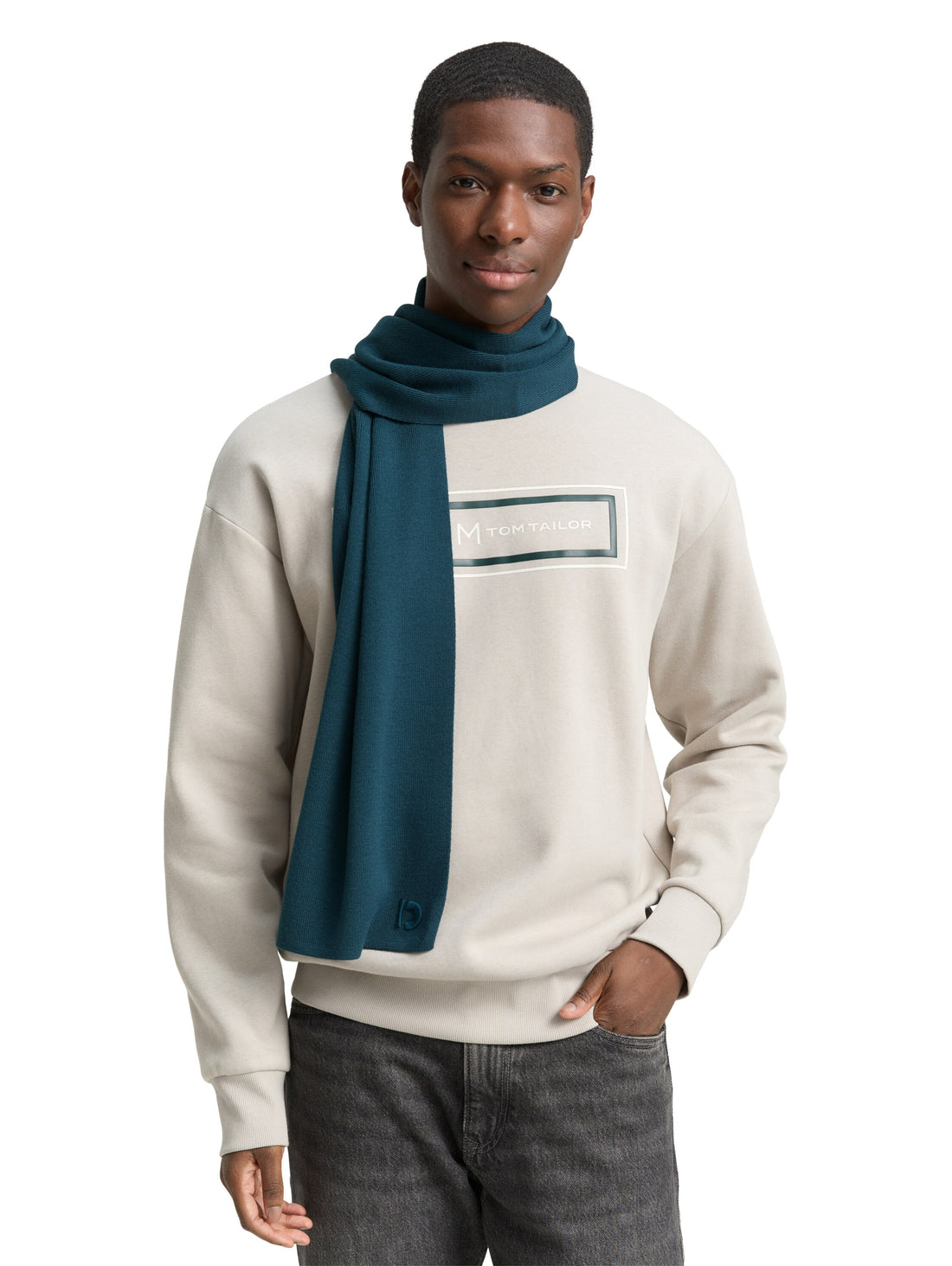 Basic Schal mit Logo-Stickerei