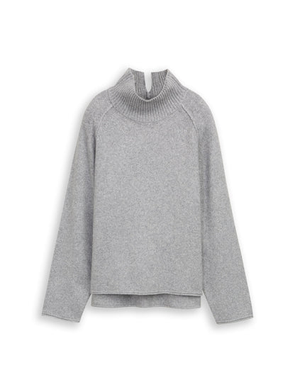 Weicher Damen Pullover Loose Fit mit Stehkragen