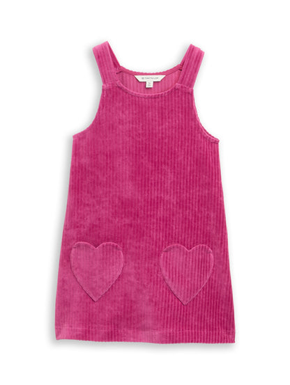 Mini-Kleid aus Cord mit Herztaschen