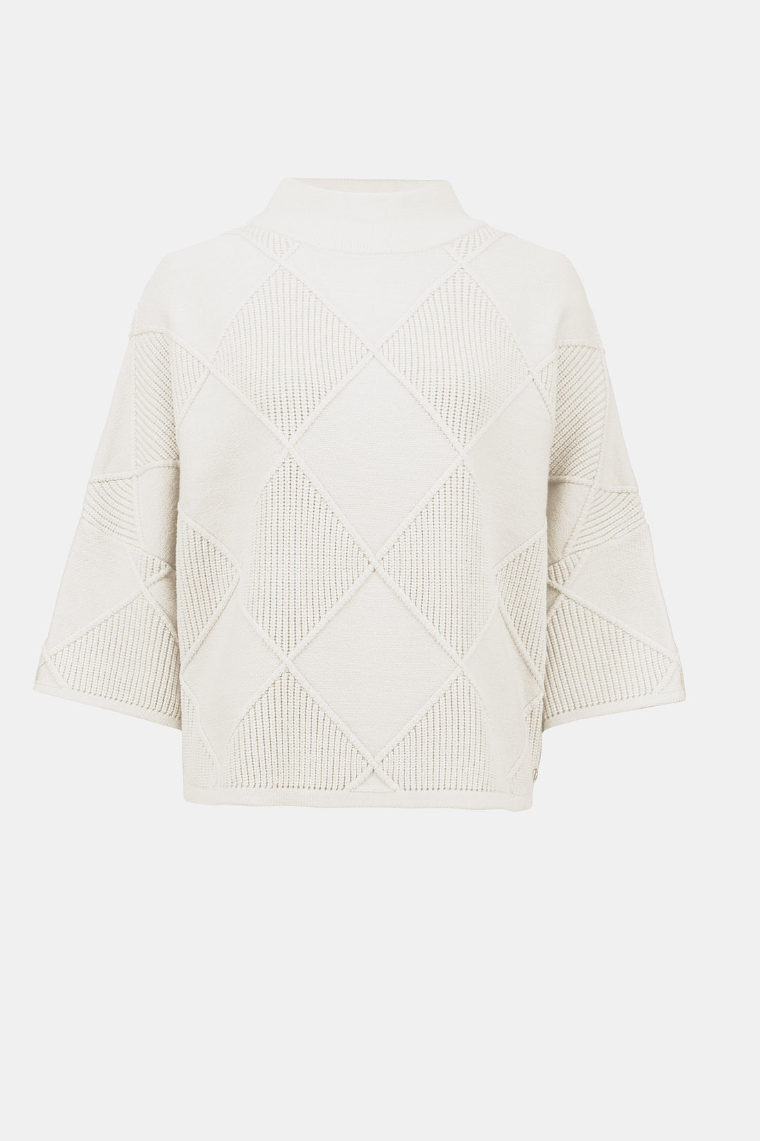 Strukturierte Strickpullover mit Stehkragen