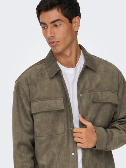 ONSRAVI FAKE SUEDE SHACKET OTW
