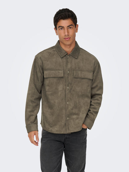 ONSRAVI FAKE SUEDE SHACKET OTW