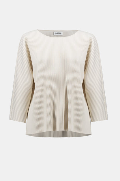 Plissiertes Boxy-Shirt aus Scuba-Crepe