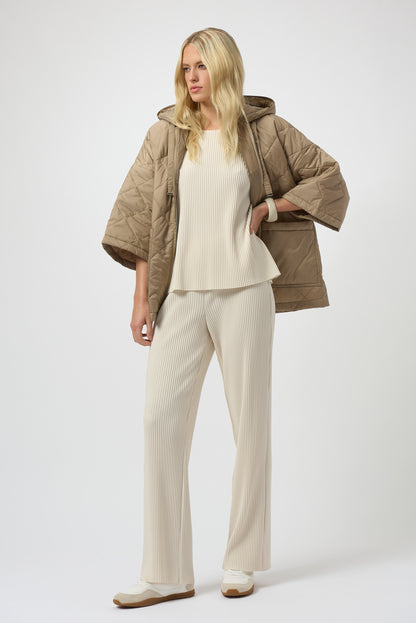 Plissiertes Boxy-Shirt aus Scuba-Crepe