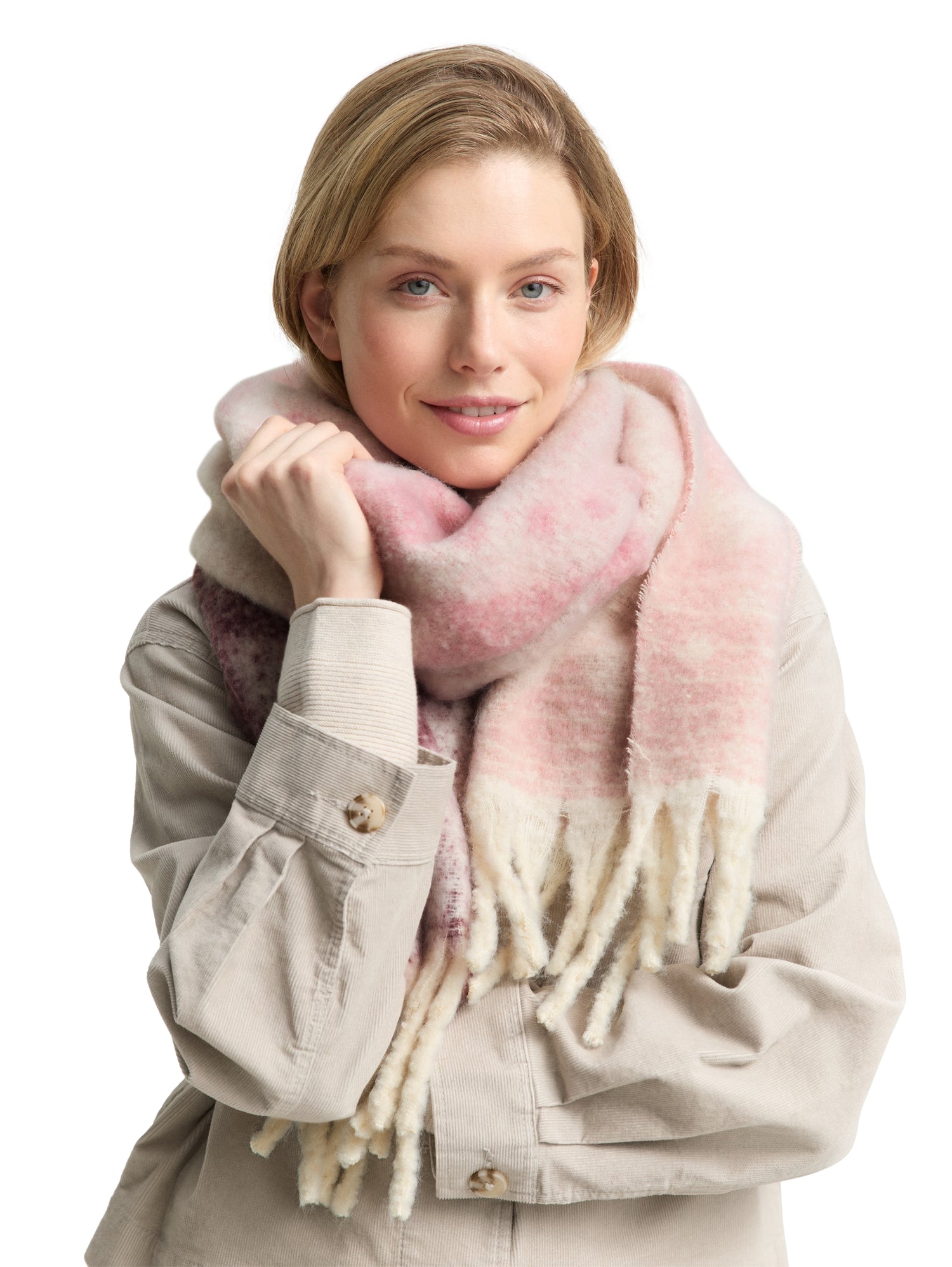 Tom Tailor Gemusterter Schal Damen Fransen